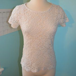 FOREVER 21 LACE TOP - S